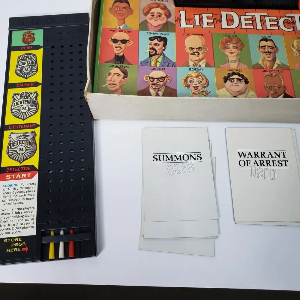Vintage Retro 1960 Mattel LIE DETECTOR Board Game Semi-Complete